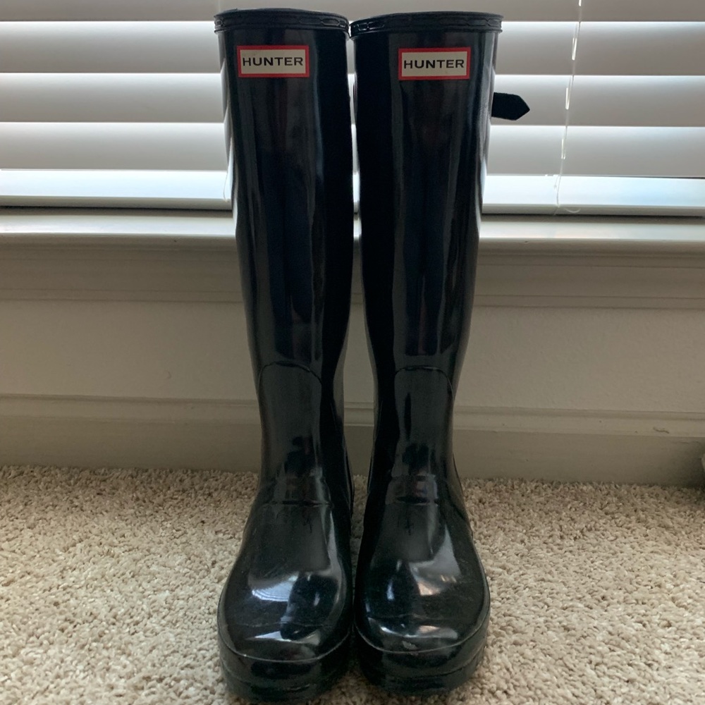 COPY - Black Tall Wide Calf Hunter Boots Size 9